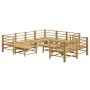 Gartenmöbel-Set 10-teilig aus Bambus und hellgrauen Kissen von vidaXL, Gartensets - Ref: Foro24-3155096, Preis: 982,91 €, Rab...