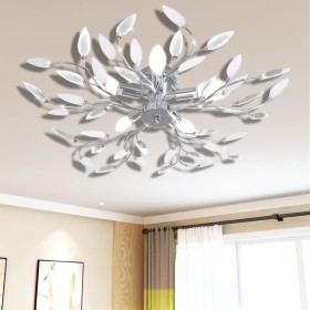 Leaf-shaped glass arm ceiling lamp with 5 E14 bulbs by vidaXL, ceiling lights - Ref: Foro24-241476, Price: 75,73 €, Discount: %