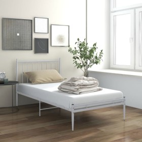 White metal bed frame 90x200 cm by vidaXL, Beds and slatted bases - Ref: Foro24-325010, Price: 75,48 €, Discount: %