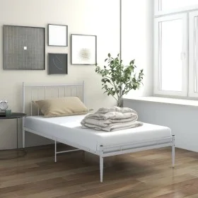 White metal bed frame 90x200 cm by vidaXL, Beds and slatted bases - Ref: Foro24-325010, Price: 75,14 €, Discount: %