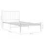 Bettgestell aus weißem Metall, 90 x 200 cm von vidaXL, Betten und Lattenroste - Ref: Foro24-325010, Preis: 74,58 €, Rabatt: %
