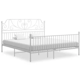 White metal bed frame 180x200 cm by vidaXL, Beds and slatted bases - Ref: Foro24-324857, Price: 229,73 €, Discount: %