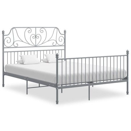Estructura de cama de metal gris 160x200 cm de vidaXL, Camas y somieres - Ref: Foro24-324855, Precio: 206,97 €, Descuento: %