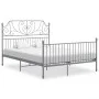 Gray metal bed frame 160x200 cm by vidaXL, Beds and slatted bases - Ref: Foro24-324855, Price: 207,10 €, Discount: %