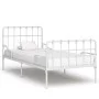 Bed frame with white metal slatted base 90x200 cm by vidaXL, Beds and slatted bases - Ref: Foro24-284601, Price: 115,70 €, Di...
