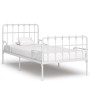 Bettgestell mit Lattenrost aus weißem Metall, 90 x 200 cm von vidaXL, Betten und Lattenroste - Ref: Foro24-284601, Preis: 117...