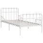 Bed frame with white metal slatted base 90x200 cm by vidaXL, Beds and slatted bases - Ref: Foro24-284601, Price: 115,70 €, Di...