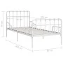 Bed frame with white metal slatted base 90x200 cm by vidaXL, Beds and slatted bases - Ref: Foro24-284601, Price: 115,70 €, Di...