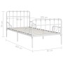 Bettgestell mit Lattenrost aus weißem Metall, 90 x 200 cm von vidaXL, Betten und Lattenroste - Ref: Foro24-284601, Preis: 117...