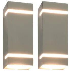 Außenwandlampen 2 Stück 35 W silber halbrund von vidaXL, Außenbeleuchtung - Ref: Foro24-45651, Preis: 37,68 €, Rabatt: %
