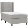 Box spring bed with light gray fabric mattress 90x200 cm by vidaXL, Beds and slatted bases - Ref: Foro24-3131561, Price: 331,...