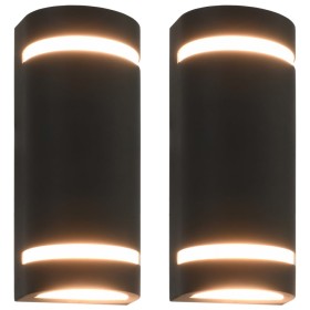 Outdoor wall lamps 2 units 35 W black semicircular by vidaXL, Outdoor lighting - Ref: Foro24-45649, Price: 50,70 €, Discount: %
