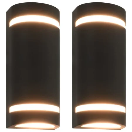 Außenwandleuchten 2 Stk. 35 W schwarz halbrund von vidaXL, Außenbeleuchtung - Ref: Foro24-45649, Preis: 49,50 €, Rabatt: %