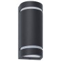 Lámparas de pared de exterior 2 uds 35 W negro semicircular