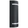 Lámparas de pared de exterior 2 uds 35 W negro semicircular