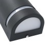 Lámparas de pared de exterior 2 uds 35 W negro semicircular