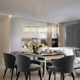 Ceiling lamp with silver glass beads 104 cm E14 by vidaXL, ceiling lights - Ref: Foro24-50860, Price: 84,74 €, Discount: %