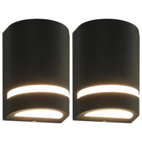 Outdoor wall lamps 2 pcs 35 W black semicircular by vidaXL, Outdoor lighting - Ref: Foro24-45648, Price: 33,06 €, Discount: %