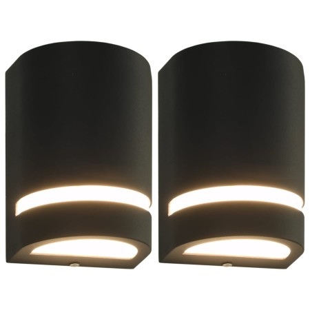 Außenwandleuchten 2 Stück 35 W schwarz halbrund von vidaXL, Außenbeleuchtung - Ref: Foro24-45648, Preis: 33,06 €, Rabatt: %