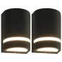 Lámparas de pared de exterior 2 uds 35 W negro semicircular de vidaXL, Iluminación de exterior - Ref: Foro24-45648, Precio: 3...