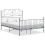 Estructura de cama de metal gris 140x200 cm de vidaXL, Camas y somieres - Ref: Foro24-324852, Precio: 149,66 €, Descuento: %