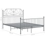 Gray metal bed frame 140x200 cm by vidaXL, Beds and slatted bases - Ref: Foro24-324852, Price: 152,68 €, Discount: %