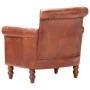 Sillón de cuero auténtico de cabra marrón oscuro de vidaXL, Sillones - Ref: Foro24-288287, Precio: 383,76 €, Descuento: %