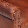 Sillón de cuero auténtico de cabra marrón oscuro de vidaXL, Sillones - Ref: Foro24-288287, Precio: 383,76 €, Descuento: %
