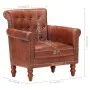 Sillón de cuero auténtico de cabra marrón oscuro de vidaXL, Sillones - Ref: Foro24-288287, Precio: 383,76 €, Descuento: %