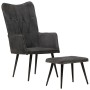Vintage black canvas wing chair with footrest by vidaXL, Armchairs - Ref: Foro24-339670, Price: 84,16 €, Discount: %