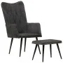 Vintage black canvas wing chair with footrest by vidaXL, Armchairs - Ref: Foro24-339670, Price: 83,22 €, Discount: %