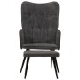 Vintage black canvas wing chair with footrest by vidaXL, Armchairs - Ref: Foro24-339670, Price: 84,16 €, Discount: %