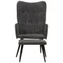 Vintage black canvas wing chair with footrest by vidaXL, Armchairs - Ref: Foro24-339670, Price: 83,22 €, Discount: %