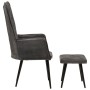 Vintage black canvas wing chair with footrest by vidaXL, Armchairs - Ref: Foro24-339670, Price: 84,16 €, Discount: %