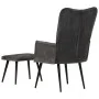 Vintage black canvas wing chair with footrest by vidaXL, Armchairs - Ref: Foro24-339670, Price: 83,22 €, Discount: %