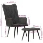 Vintage black canvas wing chair with footrest by vidaXL, Armchairs - Ref: Foro24-339670, Price: 83,22 €, Discount: %