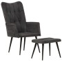 Vintage black canvas wing chair with footrest by vidaXL, Armchairs - Ref: Foro24-339670, Price: 84,16 €, Discount: %