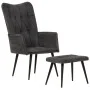 Vintage black canvas wing chair with footrest by vidaXL, Armchairs - Ref: Foro24-339670, Price: 83,22 €, Discount: %