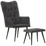 Vintage black canvas wing chair with footrest by vidaXL, Armchairs - Ref: Foro24-339670, Price: 83,22 €, Discount: %