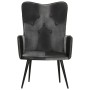 Sillón orejero cuero auténtico negro y gris von vidaXL, Sessel - Ref: Foro24-339662, Preis: 86,70 €, Rabatt: %