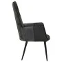 Sillón orejero cuero auténtico negro y gris by vidaXL, Armchairs - Ref: Foro24-339662, Price: 85,63 €, Discount: %