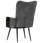Sillón orejero cuero auténtico negro y gris by vidaXL, Armchairs - Ref: Foro24-339662, Price: 85,63 €, Discount: %