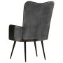 Sillón orejero cuero auténtico negro y gris von vidaXL, Sessel - Ref: Foro24-339662, Preis: 86,70 €, Rabatt: %