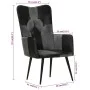 Sillón orejero cuero auténtico negro y gris by vidaXL, Armchairs - Ref: Foro24-339662, Price: 85,63 €, Discount: %