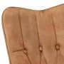 Sillón orejero con reposapiés cuero auténtico marrón canela de vidaXL, Sillones - Ref: Foro24-339668, Precio: 85,17 €, Descue...