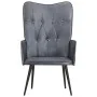 Sillón orejero de cuero auténtico gris canela de vidaXL, Sillones - Ref: Foro24-339649, Precio: 92,47 €, Descuento: %