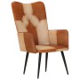 Brown and cream genuine leather wingback chair by vidaXL, Armchairs - Ref: Foro24-339659, Price: 86,33 €, Discount: %
