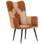 Brown and cream genuine leather wingback chair by vidaXL, Armchairs - Ref: Foro24-339659, Price: 85,27 €, Discount: %