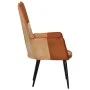 Brown and cream genuine leather wingback chair by vidaXL, Armchairs - Ref: Foro24-339659, Price: 85,27 €, Discount: %