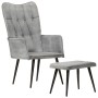Vintage-Ohrensessel aus grauem Segeltuch mit Fußstütze von vidaXL, Sessel - Ref: Foro24-339669, Preis: 86,24 €, Rabatt: %